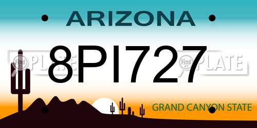 8PI727 Arizona License Plate