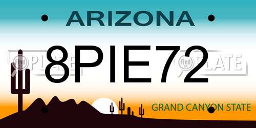 8PIE72 Arizona License Plate