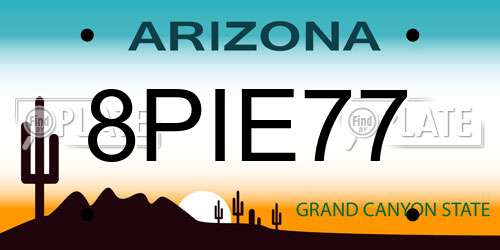 8PIE77 Arizona License Plate