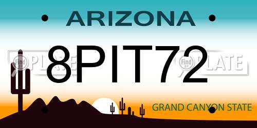 8PIT72 Arizona License Plate