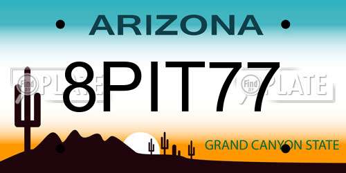 8PIT77 Arizona License Plate