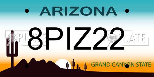 8PIZ22 Arizona License Plate