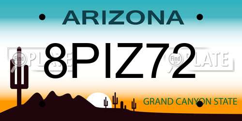 8PIZ72 Arizona License Plate