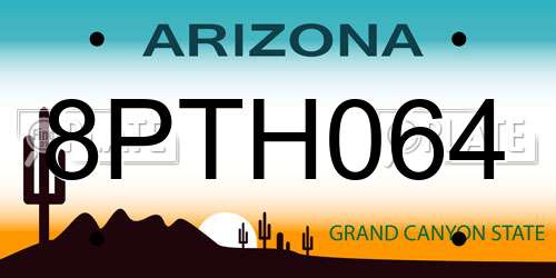 8PTH064 Arizona License Plate