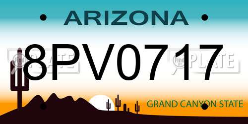 8PV0717 Arizona License Plate
