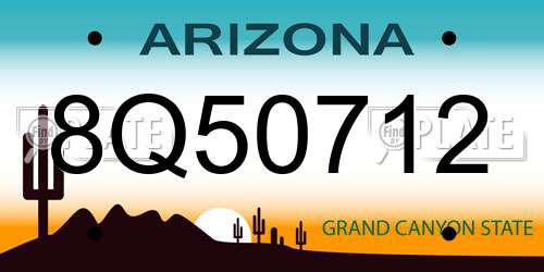 8Q50712 Arizona License Plate
