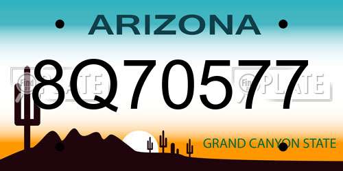 8Q70577 Arizona License Plate
