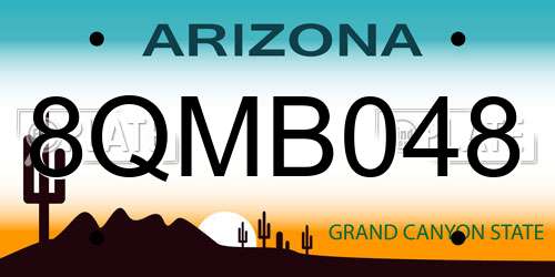 8QMB048 Arizona License Plate
