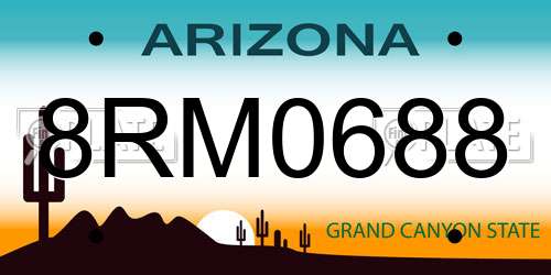 8RM0688 Arizona License Plate