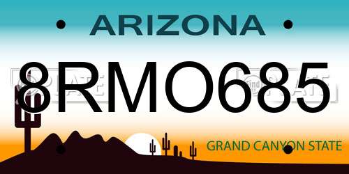 8RMO685 Arizona License Plate