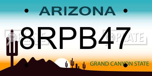 8RPB47 Arizona License Plate