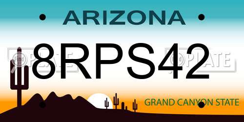 8RPS42 Arizona License Plate