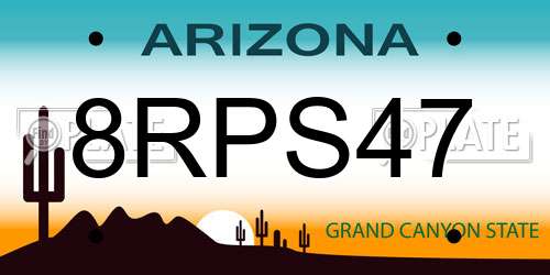 8RPS47 Arizona License Plate