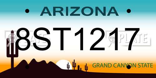 8ST1217 Arizona License Plate
