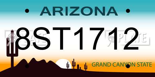 8ST1712 Arizona License Plate