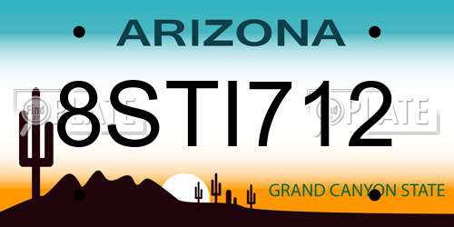 8STI712 Arizona License Plate