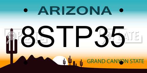 8STP35 Arizona License Plate