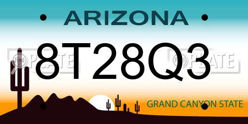 8T28Q3 Arizona License Plate