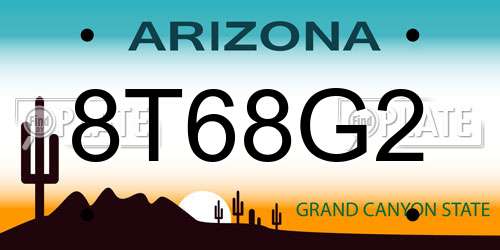 8T68G2 Arizona License Plate