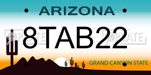 8TAB22 Arizona License Plate