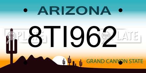 8TI962 Arizona License Plate
