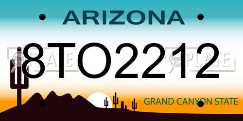 8TO2212 Arizona License Plate