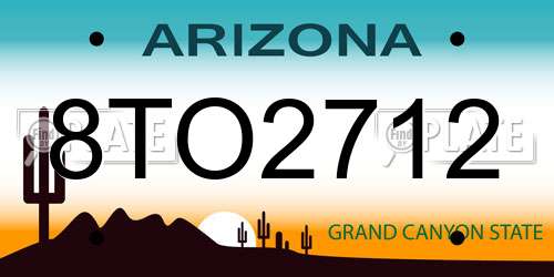 8TO2712 Arizona License Plate