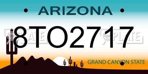 8TO2717 Arizona License Plate
