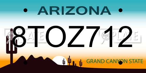 8TOZ712 Arizona License Plate
