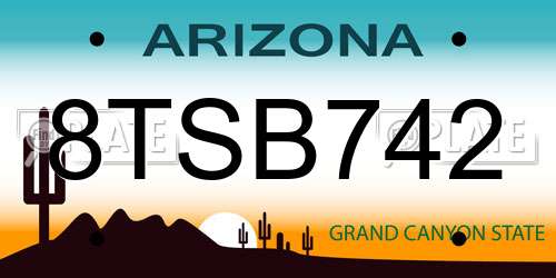 8TSB742 Arizona License Plate