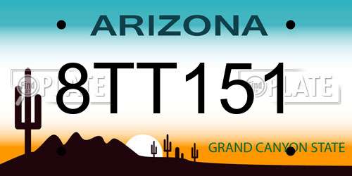 8TT151 Arizona License Plate