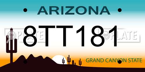 8TT181 Arizona License Plate