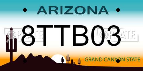 8TTB03 Arizona License Plate