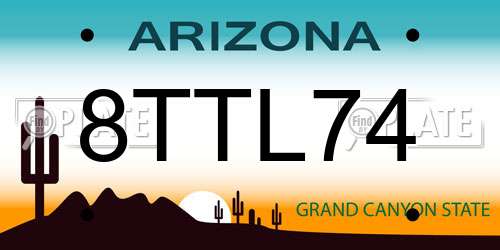 8TTL74 Arizona License Plate
