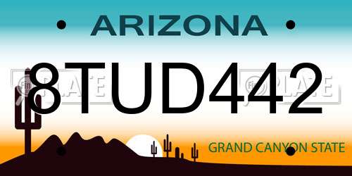 8TUD442 Arizona License Plate