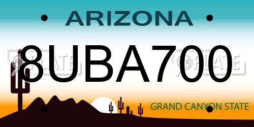 8UBA700 Arizona License Plate