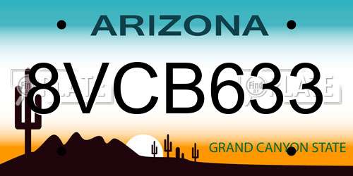 8VCB633 Arizona License Plate