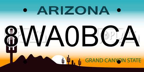 8WA0BCA Arizona License Plate