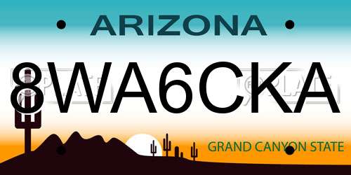 8WA6CKA Arizona License Plate