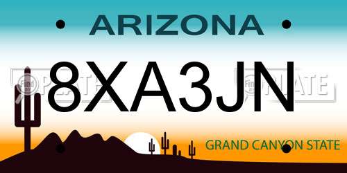 8XA3JN Arizona License Plate