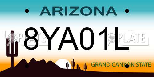 8YA01L Arizona License Plate