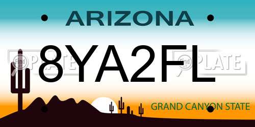 8YA2FL Arizona License Plate