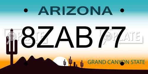 8ZAB77 Arizona License Plate