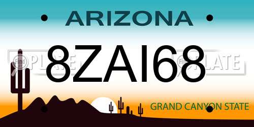 8ZAI68 Arizona License Plate