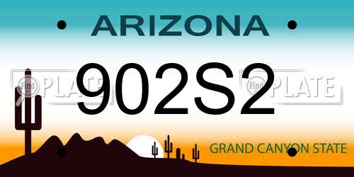 902S2 Arizona License Plate