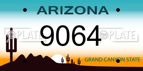 9064 Arizona License Plate