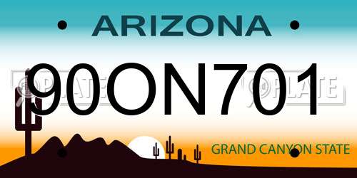 90ON701 Arizona License Plate