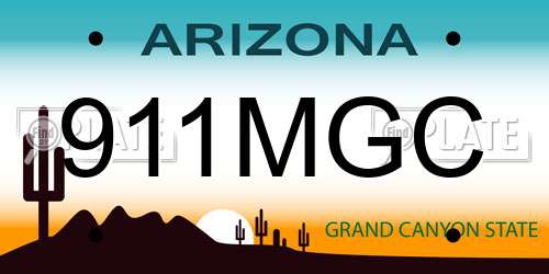 911MGC Arizona License Plate