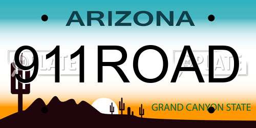 911ROAD Arizona License Plate