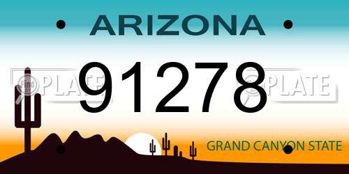 91278 Arizona License Plate